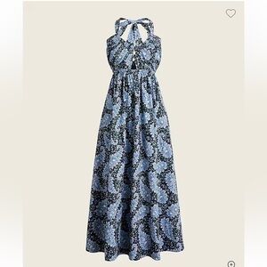 J. Crew Collection Halter Cut Out Midi Dress Size 0 Ratti Pacific Paisley NWT